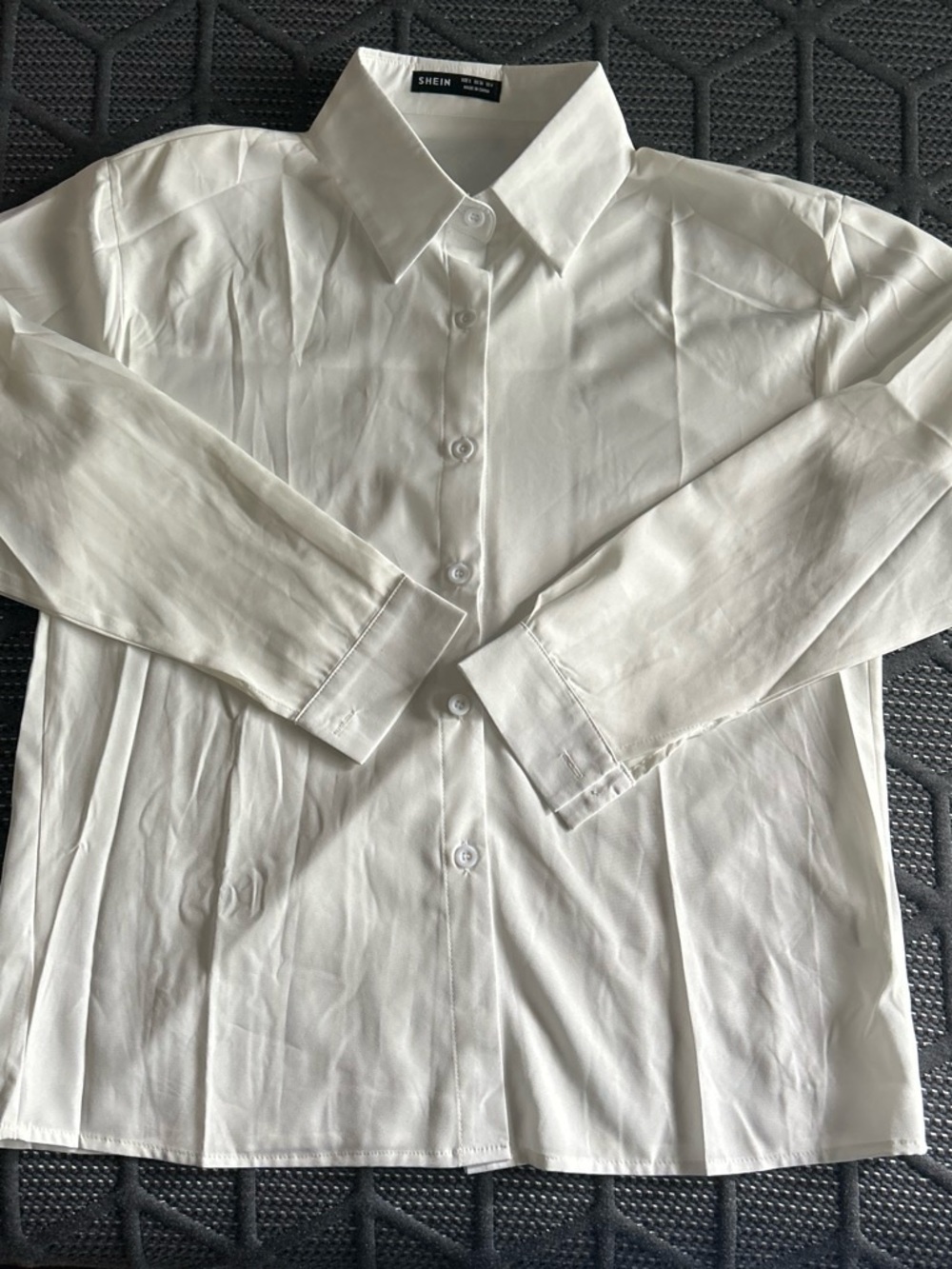 SHEIN Men's Classic White Long-Sleeve Button Shirt